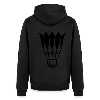 Symbole de badminton - Veste à capuche bio Premium Unisexe - noir - Dos - Nico (187cm)