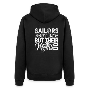 Sailor Proud Sailor Mom - Unisex Premium Organic Zip Hoodie - black - Back - Nico (187cm)