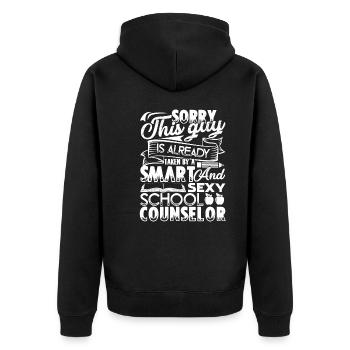 School Counselor Taken By School Counselor - Unisex Premium Organic Zip Hoodie - black - Back - Nico (187cm)