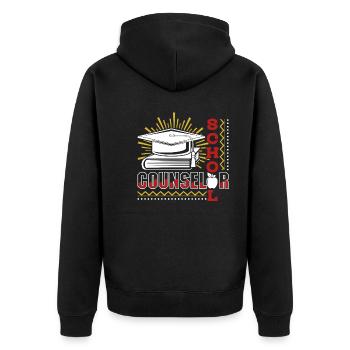 School Counselor School Counselor Job - Unisex Premium Organic Zip Hoodie - black - Back - Nico (187cm)