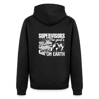 Supervisor Supervisors Angels On Earth - Unisex Premium Organic Zip Hoodie - black - Back - Nico (187cm)