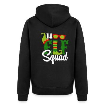 Christmas Elf-Squad Elf Elves Elfsquad - Unisex Premium Organic Zip Hoodie - black - Back - Nico (187cm)