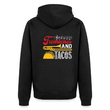 Trombone Trombones and Tacos - Unisex Premium Organic Zip Hoodie - black - Back - Nico (187cm)