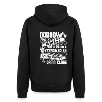 Veterinarian If You're A Veterinarian - Unisex Premium Organic Zip Hoodie - black - Back - Nico (187cm)