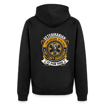 Veterinarian Veterinarian You Cant Understand - Unisex Premium Organic Zip Hoodie - black - Back - Nico (187cm)