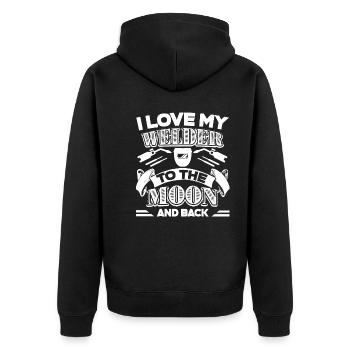 Welder I Love My Welder To Moon And Back - Unisex Premium Organic Zip Hoodie - black - Back - Nico (187cm)