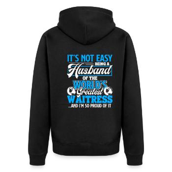 Waitress World's Greatest Waitress Husband - Unisex Premium Organic Zip Hoodie - black - Back - Nico (187cm)