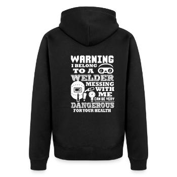 Welder I Belong To A Welder - Unisex Premium Organic Zip Hoodie - black - Back - Nico (187cm)