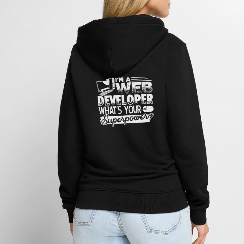 Web Developer Web Developer Superpower Unisex Premium Organic Zip Hoodie