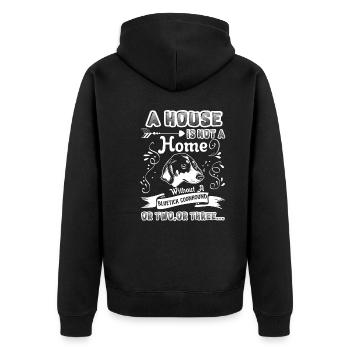 Bluetick Coonhound Home Without Bluetick Coonhound - Unisex Premium Organic Zip Hoodie - black - Back - Nico (187cm)