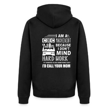 CNC Machinist I'm A CNC Machinist - Unisex Premium Organic Zip Hoodie - black - Back - Nico (187cm)