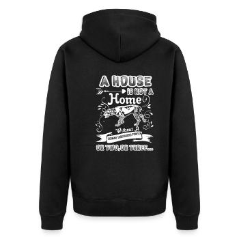 Home Without German Shorthaired Pointer - Unisex Premium Organic Zip Hoodie - black - Back - Nico (187cm)