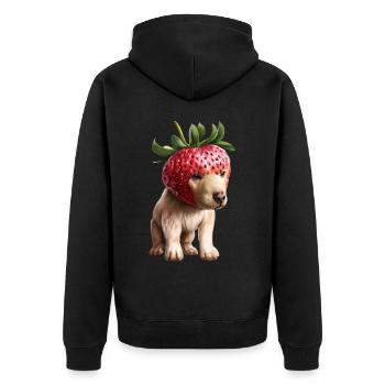 Chien fraise - Veste à capuche bio Premium Unisexe - noir - Dos - Nico (187cm)