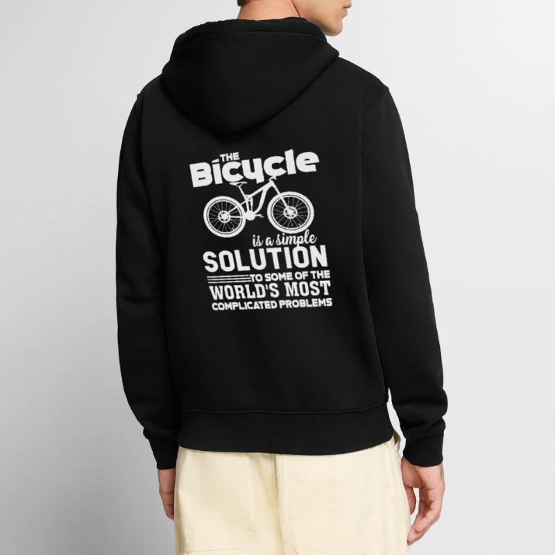 Bicycle Bicycle Is A Simple Solution Unisex Premium Organic Zip Hoodie