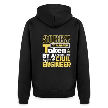 Civil Engineer Taken By Smokin Hot Civil Engineer - Unisex Premium Organic Zip Hoodie - black - Back - Nico (187cm)
