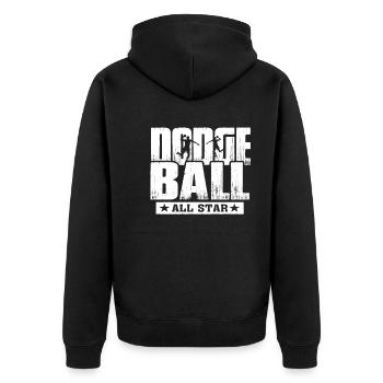 Dodgeball Dodgeball All Star - Unisex Premium Organic Zip Hoodie - black - Back - Nico (187cm)