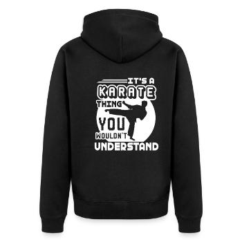 Karate It's A Karate Thing - Unisex Premium Organic Zip Hoodie - black - Back - Nico (187cm)