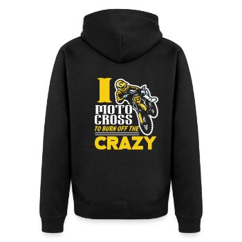 Motocross I Motocross To Burn Off Crazy - Unisex Premium Organic Zip Hoodie - black - Back - Nico (187cm)
