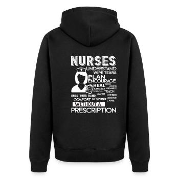 Nurse Nurse Understand Plan Encourage - Unisex Premium Organic Zip Hoodie - black - Back - Nico (187cm)