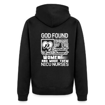 Nicu Nurse Strongest Women Nicu Nurses - Unisex Premium Organic Zip Hoodie - black - Back - Nico (187cm)