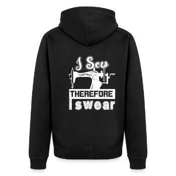 Sewing I Sew Therefore I Swear - Unisex Premium Organic Zip Hoodie - black - Back - Nico (187cm)