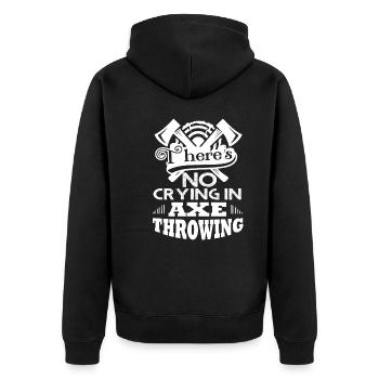 Axe Throwing No Crying In Axe Throwing - Unisex Premium Organic Zip Hoodie - black - Back - Nico (187cm)