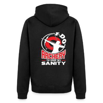 Archery I Do Archery To Keep My Sanity - Unisex Premium Organic Zip Hoodie - black - Back - Nico (187cm)
