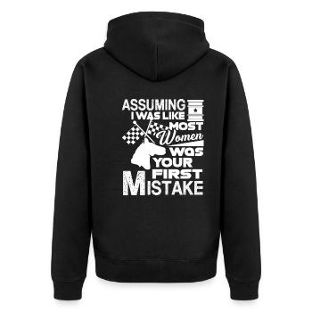 Barrel Racing Women Love Barrel Racing - Unisex Premium Organic Zip Hoodie - black - Back - Nico (187cm)