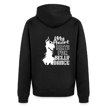 Belly Dance My Heart Beats For Belly Dance - Unisex Premium Organic Zip Hoodie - black - Back - Nico (187cm)