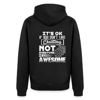 Quilting I Like Quilting - Unisex Premium Organic Zip Hoodie - black - Back - Nico (187cm)