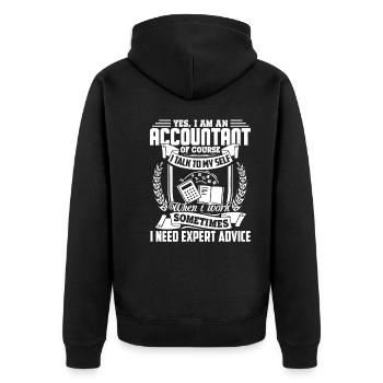 Accountant I'm An Accountant - Unisex Premium Organic Zip Hoodie - black - Back - Nico (187cm)