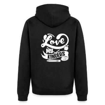 Kindergarten Teacher Love My Kinders - Unisex Premium Organic Zip Hoodie - black - Back - Nico (187cm)