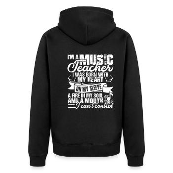 Music Teacher Music Teacher Heart - Unisex Premium Organic Zip Hoodie - black - Back - Nico (187cm)