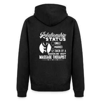 Massage Therapist Relationship Status - Unisex Premium Organic Zip Hoodie - black - Back - Nico (187cm)