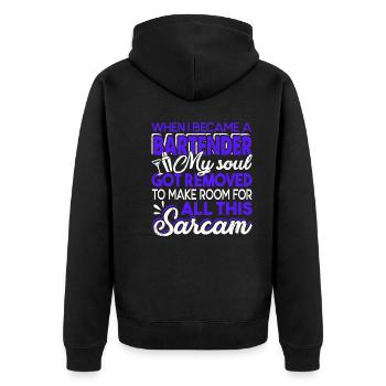 Bartender When I Became A Bartender - Unisex Premium Organic Zip Hoodie - black - Back - Nico (187cm)