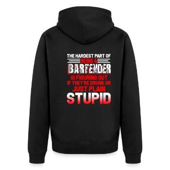 Bartender The Hardest Part Of Being A Bartender - Unisex Premium Organic Zip Hoodie - black - Back - Nico (187cm)