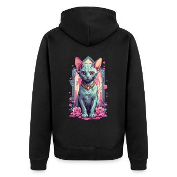 Sphynx chat Pastel Goth chat amant Design - Veste à capuche bio Premium Unisexe - noir - Dos - Nico (187cm)