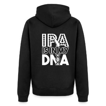 Beer Brewing Beer Brewing IPA Is In My DNA - Unisex Premium Organic Zip Hoodie - black - Back - Nico (187cm)