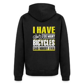 Bicycle I Have Too Many Bicycles - Unisex Premium Organic Zip Hoodie - black - Back - Nico (187cm)