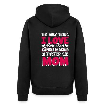 Candle Making Love Candle Making And Being Mom - Unisex Premium Organic Zip Hoodie - black - Back - Nico (187cm)