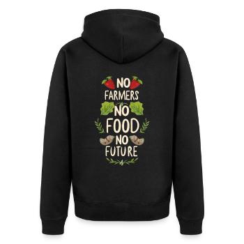 No Farmers No Food No Future Farmer Farmer - Unisex Premium Organic Zip Hoodie - black - Back - Nico (187cm)