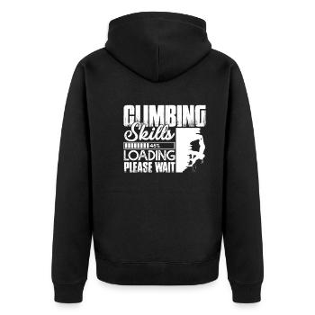 Climbing Climbing Skills Loading - Unisex Premium Organic Zip Hoodie - black - Back - Nico (187cm)