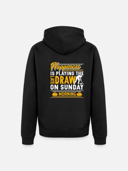Curling Happiness Is Play Curling - Unisex Premium Organic Zip Hoodie - black