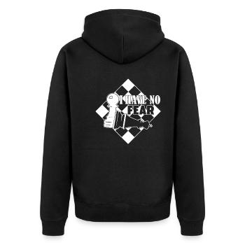 Chess Chess I Have No Fear - Unisex Premium Organic Zip Hoodie - black - Back - Nico (187cm)