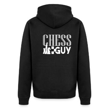 Chess Chess Guy - Unisex Premium Organic Zip Hoodie - black - Back - Nico (187cm)