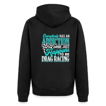 Drag Racing Drag Racing Addiction - Unisex Premium Organic Zip Hoodie - black - Back - Nico (187cm)