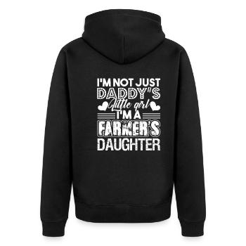 Farmer I'm A Farmer's Daughter - Unisex Premium Organic Zip Hoodie - black - Back - Nico (187cm)
