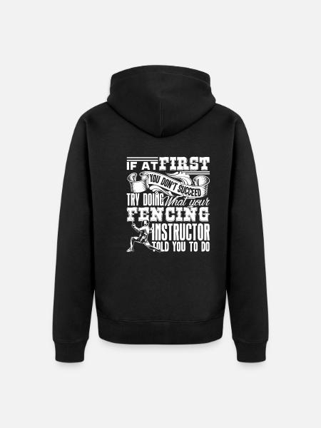 Fencing Fencing Instructor - Unisex Premium Organic Zip Hoodie - black