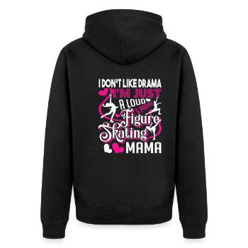 Figure Skating Loud And Proud Figure Skating Mama - Unisex Premium Organic Zip Hoodie - black - Back - Nico (187cm)