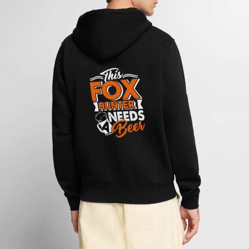 Fox Hunter Fox Hunter Needs A Beer Unisex Premium Organic Zip Hoodie